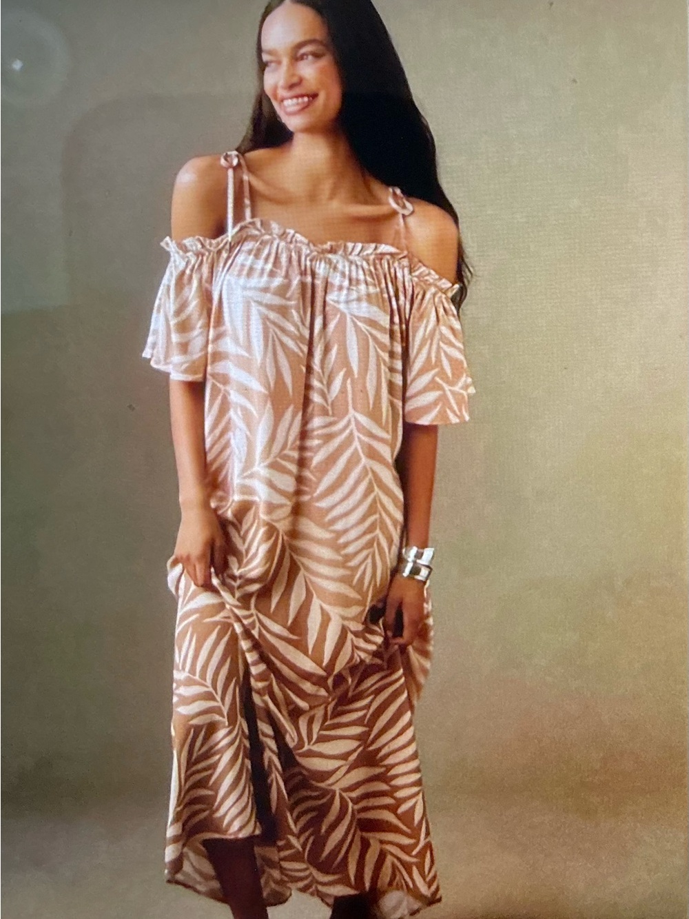 ANTHROPOLOGIE CONDITIONS APPLY PRINTED TIE STRAP KAFTAN
